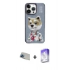 MARSİLYAN™- iPhone 13 Pro Max Kılıf Siluet Modern Özel Seri - Siyah Bilvis 5in1 3D Magic Cam Ekran Koruyucu + Rainbow Kamera Lens Koruma Cam - MI