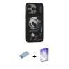 MARSİLYAN™- iPhone 13 Pro Max Kılıf Siluet Modern Özel Seri - Siyah Bilvis 5in1 3D Magic Cam Ekran Koruyucu + Mavi Shine Kamera Lens Koruma Cam
