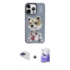 MARSİLYAN™- iPhone 13 Pro Max Kılıf Siluet Modern Özel Seri - Siyah Bilvis 5in1 5D Magic Hayalet Cam Ekran Koruyucu + Pers Alüminyum Kamera Lens - LT