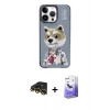 MARSİLYAN™- iPhone 13 Pro Max Kılıf Siluet Modern Özel Seri - Siyah Bilvis 5in1 5D Magic Hayalet Cam Ekran Koruyucu + Raze Metal Kamera Lens - GD