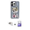 MARSİLYAN™- iPhone 13 Pro Max Kılıf Siluet Modern Özel Seri - Siyah Bilvis 5in1 5D Magic Hayalet Cam Ekran Koruyucu + Pers Alüminyum Kamera Lens - GD