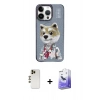 MARSİLYAN™- iPhone 13 Pro Max Kılıf Siluet Modern Özel Seri - Siyah Bilvis 5in1 5D Magic Hayalet Cam Ekran Koruyucu + Shine Kamera Lens - GD
