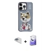 MARSİLYAN™- iPhone 13 Pro Max Kılıf Siluet Modern Özel Seri - Siyah Bilvis 5in1 5D Magic Hayalet Cam Ekran Koruyucu + Pers Alüminyum Kamera Lens - SABE
