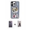 MARSİLYAN™- iPhone 13 Pro Max Kılıf Siluet Modern Özel Seri - Siyah Bilvis Hayalet Cam Ekran Koruyucu + Neon Fosforlu Kamera Lens - BZ