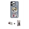 MARSİLYAN™- iPhone 13 Pro Max Kılıf Siluet Modern Özel Seri - Siyah Bilvis Hayalet Cam Ekran Koruyucu + Rainbow Kamera Lens Koruma Cam - KI