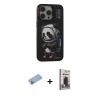 MARSİLYAN™- iPhone 13 Pro Max Kılıf Siluet Modern Özel Seri - Siyah Bilvis Hayalet Cam Ekran Koruyucu + Shine Kamera Lens Koruma Cam - MI
