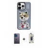MARSİLYAN™- iPhone 13 Pro Max Kılıf Siluet Modern Özel Seri - Siyah Bilvis Hayalet Cam Ekran Koruyucu + Neon Fosforlu Kamera Lens - MI