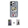 MARSİLYAN™- iPhone 13 Pro Max Kılıf Siluet Modern Özel Seri - Siyah Bilvis Hayalet Cam Ekran Koruyucu + Neon Fosforlu Kamera Lens - YL