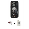 MARSİLYAN™- iPhone 13 Pro Max Kılıf Siluet Modern Özel Seri - Siyah Bilvis Hayalet Cam Ekran Koruyucu + Pers Alüminyum Kamera Lens - KI