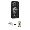 MARSİLYAN™- iPhone 13 Pro Max Kılıf Siluet Modern Özel Seri - Siyah Bilvis Hayalet Cam Ekran Koruyucu + Pers Alüminyum Kamera Lens - SABE