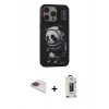 MARSİLYAN™- iPhone 13 Pro Max Kılıf Siluet Modern Özel Seri - Siyah Bilvis Hayalet Cam Ekran Koruyucu + Pers Alüminyum Kamera Lens - GI