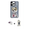 MARSİLYAN™- iPhone 13 Pro Max Kılıf Siluet Modern Özel Seri - Siyah Bilvis Hayalet Cam Ekran Koruyucu + Pers Alüminyum Kamera Lens - GI