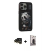 MARSİLYAN™- iPhone 13 Pro Max Kılıf Siluet Modern Özel Seri - Siyah Bilvis Hayalet Cam Ekran Koruyucu + Raze Metal Kamera Lens - GD