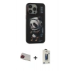 MARSİLYAN™- iPhone 13 Pro Max Kılıf Siluet Modern Özel Seri - Siyah Bilvis Hayalet Cam Ekran Koruyucu + Rainbow Kamera Lens Koruma Cam - KI