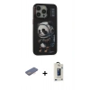 MARSİLYAN™- iPhone 13 Pro Max Kılıf Siluet Modern Özel Seri - Siyah Bilvis Hayalet Cam Ekran Koruyucu + Renkli Kamera Lens Koruma Cam - PE
