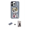 MARSİLYAN™- iPhone 13 Pro Max Kılıf Siluet Modern Özel Seri - Siyah Bilvis Hayalet Cam Ekran Koruyucu + Renkli Kamera Lens Koruma Cam - MI
