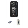 MARSİLYAN™- iPhone 13 Pro Max Kılıf Siluet Modern Özel Seri - Siyah Bilvis Hayalet Cam Ekran Koruyucu + Renkli Kamera Lens Koruma Cam - SI