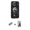 MARSİLYAN™- iPhone 13 Pro Max Kılıf Siluet Modern Özel Seri - Siyah Bilvis Hayalet Cam Ekran Koruyucu + Shine Kamera Lens Koruma Cam - PE