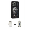 MARSİLYAN™- iPhone 13 Pro Max Kılıf Siluet Modern Özel Seri - Siyah Bilvis Hayalet Cam Ekran Koruyucu + Shine Kamera Lens - GD