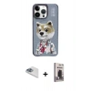 MARSİLYAN™- iPhone 13 Pro Max Kılıf Siluet Modern Özel Seri - Siyah Bilvis Hayalet Cam Ekran Koruyucu + Pers Alüminyum Kamera Lens - SABE