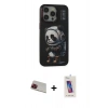 MARSİLYAN™- iPhone 13 Pro Max Kılıf Siluet Modern Özel Seri - Siyah Joko 5D Cam + Rainbow Kamera Lens Koruma Cam - KI