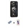 MARSİLYAN™- iPhone 13 Pro Max Kılıf Siluet Modern Özel Seri - Siyah Joko 5D Cam + Shine Kamera Lens Koruma Cam - PE