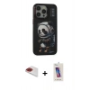 MARSİLYAN™- iPhone 13 Pro Max Kılıf Siluet Modern Özel Seri - Siyah Joko 5D Cam + Pers Alüminyum Kamera Lens - KI