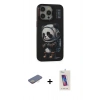 MARSİLYAN™- iPhone 13 Pro Max Kılıf Siluet Modern Özel Seri - Siyah Joko 5D Cam + Renkli Kamera Lens Koruma Cam - SI
