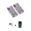 MARSİLYAN™- iPhone 13 Pro Max Kılıf Ufuk Doku Prime - Şeffaf 360 Full Body Arka Koruyucu + Pers Alüminyum Kamera Lens - LT