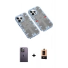 MARSİLYAN™- iPhone 13 Pro Max Kılıf Ufuk Doku Prime - Şeffaf Maxco Cam Ekran Koruyucu + Beyaz Neon Fosforlu Kamera Lens