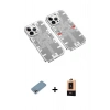 MARSİLYAN™- iPhone 13 Pro Max Kılıf Ufuk Doku Prime - Şeffaf Maxco Cam Ekran Koruyucu + Shine Kamera Lens Koruma Cam - GI