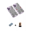 MARSİLYAN™- iPhone 13 Pro Max Kılıf Ufuk Doku Prime - Şeffaf Maxco Cam Ekran Koruyucu + Shine Kamera Lens Koruma Cam - GI