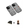MARSİLYAN™- iPhone 13 Pro Max Kılıf Ufuk Doku Prime - Şeffaf Maxco Cam Ekran Koruyucu + Raze Metal Kamera Lens - GD