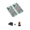 MARSİLYAN™- iPhone 13 Pro Max Kılıf Ufuk Doku Prime - Şeffaf Maxco Cam Ekran Koruyucu + Raze Metal Kamera Lens - GD