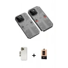 MARSİLYAN™- iPhone 13 Pro Max Kılıf Ufuk Doku Prime - Şeffaf Maxco Cam Ekran Koruyucu + Shine Kamera Lens - GD