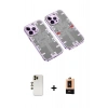 MARSİLYAN™- iPhone 13 Pro Max Kılıf Ufuk Doku Prime - Şeffaf Maxco Cam Ekran Koruyucu + Shine Kamera Lens - GD