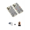 MARSİLYAN™- iPhone 13 Pro Max Kılıf Ufuk Doku Prime - Şeffaf Maxco Cam Ekran Koruyucu + Pers Alüminyum Kamera Lens - LT