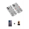 MARSİLYAN™- iPhone 13 Pro Max Kılıf Ufuk Doku Prime - Şeffaf Maxco Cam Ekran Koruyucu + Neon Fosforlu Kamera Lens - MI