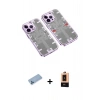 MARSİLYAN™- iPhone 13 Pro Max Kılıf Ufuk Doku Prime - Şeffaf Maxco Cam Ekran Koruyucu + Mavi Shine Kamera Lens Koruma Cam