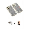 MARSİLYAN™- iPhone 13 Pro Max Kılıf Ufuk Doku Prime - Şeffaf Maxco Cam Ekran Koruyucu + Pers Alüminyum Kamera Lens - GD