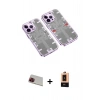 MARSİLYAN™- iPhone 13 Pro Max Kılıf Ufuk Doku Prime - Şeffaf Maxco Cam Ekran Koruyucu + Rainbow Kamera Lens Koruma Cam - KI