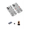 MARSİLYAN™- iPhone 13 Pro Max Kılıf Ufuk Doku Prime - Şeffaf Maxco Cam Ekran Koruyucu + Renkli Kamera Lens Koruma Cam - SI
