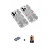 MARSİLYAN™- iPhone 13 Pro Max Kılıf Ufuk Doku Prime - Şeffaf Maxco Cam Ekran Koruyucu + Renkli Kamera Lens Koruma Cam - YL