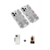 MARSİLYAN™- iPhone 13 Pro Max Kılıf Ufuk Doku Prime - Şeffaf Maxco Cam Ekran Koruyucu + Shine Kamera Lens - GD
