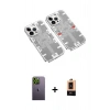 MARSİLYAN™- iPhone 13 Pro Max Kılıf Ufuk Doku Prime - Şeffaf Maxco Cam Ekran Koruyucu + Neon Fosforlu Kamera Lens - YL