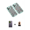 MARSİLYAN™- iPhone 13 Pro Max Kılıf Ufuk Doku Prime - Şeffaf Maxco Cam Ekran Koruyucu + Neon Fosforlu Kamera Lens - YL