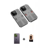 MARSİLYAN™- iPhone 13 Pro Max Kılıf Ufuk Doku Prime - Şeffaf Maxco Cam Ekran Koruyucu + Neon Fosforlu Kamera Lens - YL