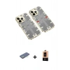 MARSİLYAN™- iPhone 13 Pro Max Kılıf Ufuk Doku Prime - Şeffaf Maxco Cam Ekran Koruyucu + Renkli Kamera Lens Koruma Cam - YL
