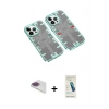 MARSİLYAN™- iPhone 13 Pro Max Kılıf Ufuk Doku Prime - Şeffaf Pasifik Cam Ekran Koruyucu + Pers Alüminyum Kamera Lens - GI