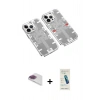 MARSİLYAN™- iPhone 13 Pro Max Kılıf Ufuk Doku Prime - Şeffaf Pasifik Cam Ekran Koruyucu + Pers Alüminyum Kamera Lens - GI